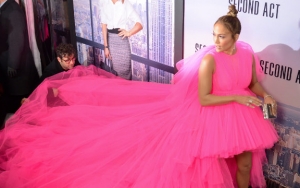 Jennifer Lopez Is Glamorous Ballerina in Dramatic Pink Dress at 'Second Act' Premiere