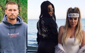 Scott Disick Looks Pissed While Hanging Out With Kourtney and Khloe Kardashian