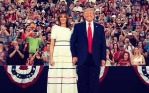 melania trump wet white dress