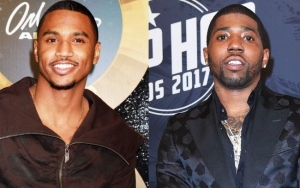 Internet Reacts to Trey Songz's Hilarious Expression After YFN Lucci Leaves Him Hanging in Public
