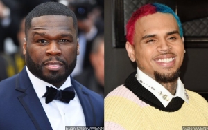 50 Cent Pokes Fun at Chris Brown's Colorful Hair