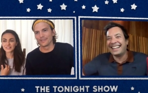 Ashton Kutcher Bares Hairy Chest During Voice Swap Game With Mila Kunis and Jimmy Fallon