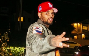 Chris Brown Looks Calm After His Porsche's Damaged in Valet Crash