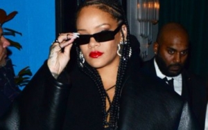 Rihanna Goes Dinner Braless Under Sheer Lingerie