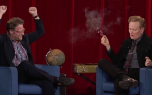 Conan O'Brien Smokes Weed With Seth Rogen on Live TV Ahead of Retirement