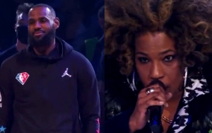 LeBron James Struggles to Hold Back Laughter During Macy Gray's Awkward All-Star National Anthem