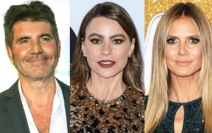 Simon Cowell Looks Happy During Bike Ride While Filming 'AGT' Skit With Sofia Vergara and Heidi Klum