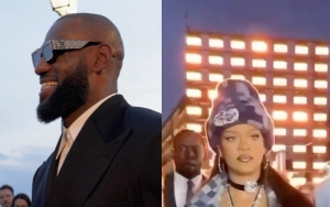 LeBron James Rubs Pregnant Rihanna's Bump at Louis Vuitton Show: Watch