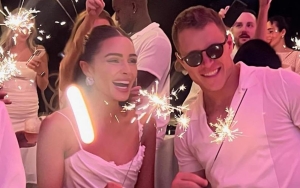 Olivia Culpo Saved From Wardrobe Malfunction by Fiance Christian McCaffrey at Engagement Party