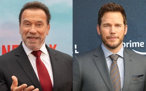 Arnold Schwarzenegger and Chris Pratt Cheerfully Pose in Matching Tops for Family Holiday Photo