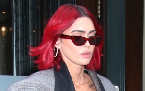 Megan Fox Goes Risque in Chain Metal Top at Star-Studded Grammys Viewing Party