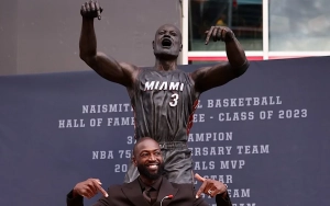Dwyane Wade Honored With 8-Foot Bronze Statue Outside Kaseya Center in Miami