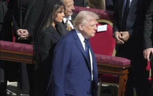 Melania Trump Wears Black Veil, Joins President Trump and World Leaders at Pope Francis' Funeral