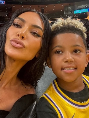 Kim Kardashian's Son Saint Rocks Blonde Hair During Birthday Outing