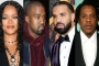 Rihanna Reportedly Considering Kanye, Drake, Jay-Z as Possible Guests for Super Bowl Halftime Show