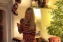 Claudia Schiffer Hanging Out Versace Stocking for Christmas