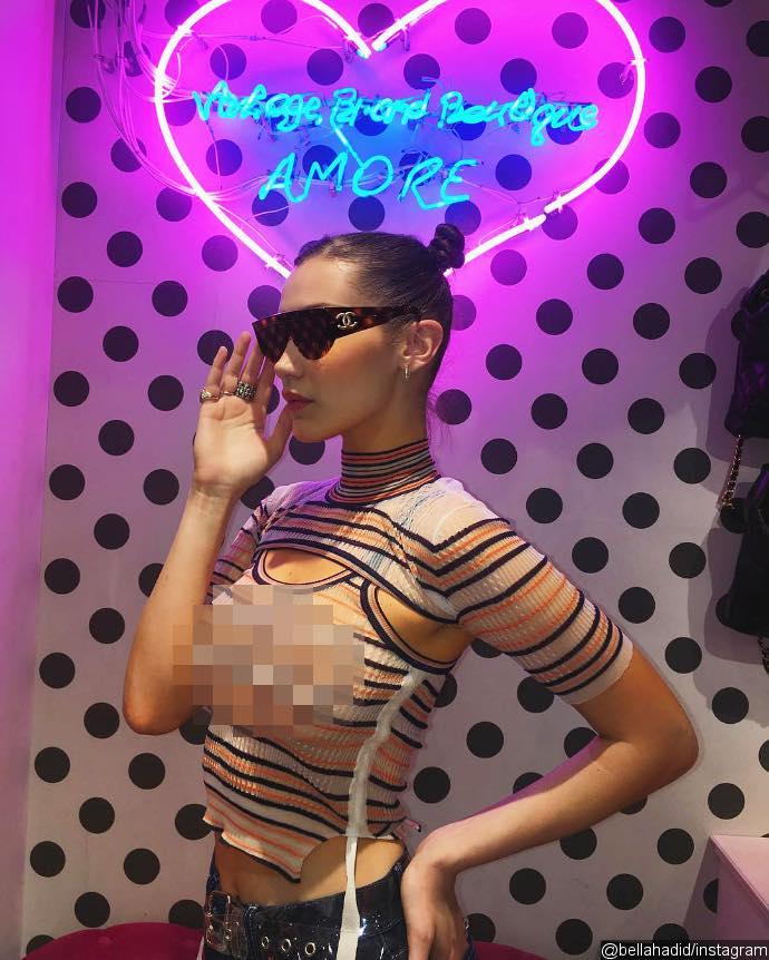 Bella Hadid Flashes Nipple In Semi Sheer Top During Tokyo Trip Bella Hadid Flashes Nipple In Semi Sheer Top During Tokyo Trip