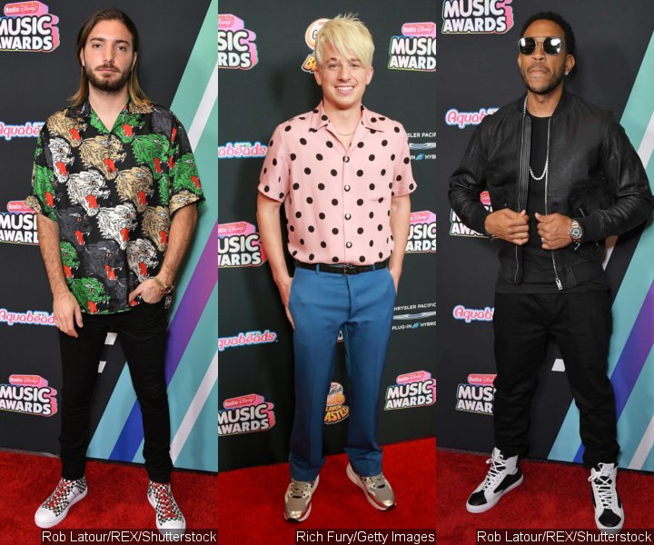 Alesso, Charlie and Ludacris on red carpet.