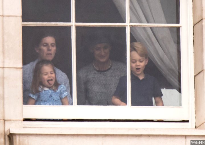 Prince George and Princess Charlotte Watch RAF Flypast