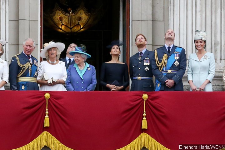 British Royals Watch RAF Flypast