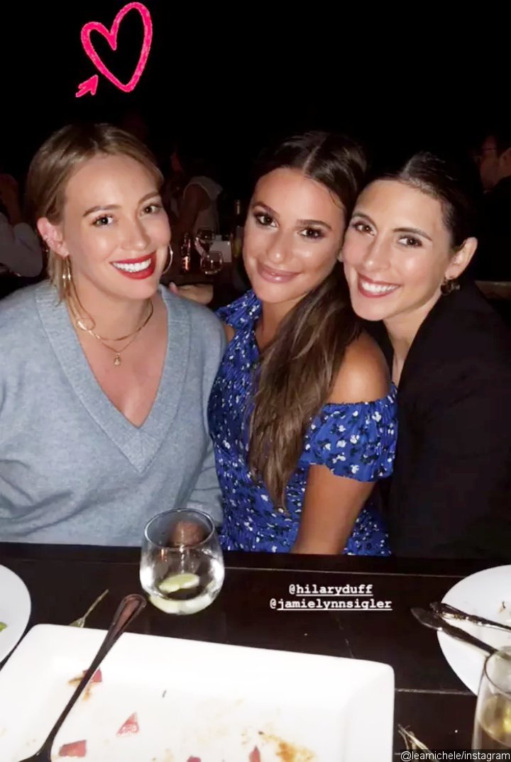 Lea Michele with Jamie-Lynn Sigler and Hilary Duff