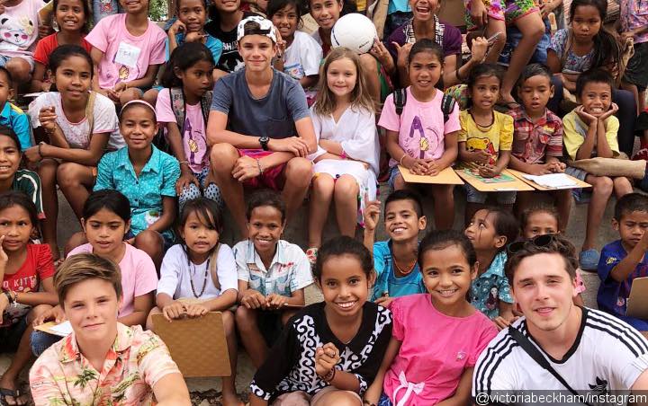 The Beckhams Visit Impoverished Kids at Local School in Sumba