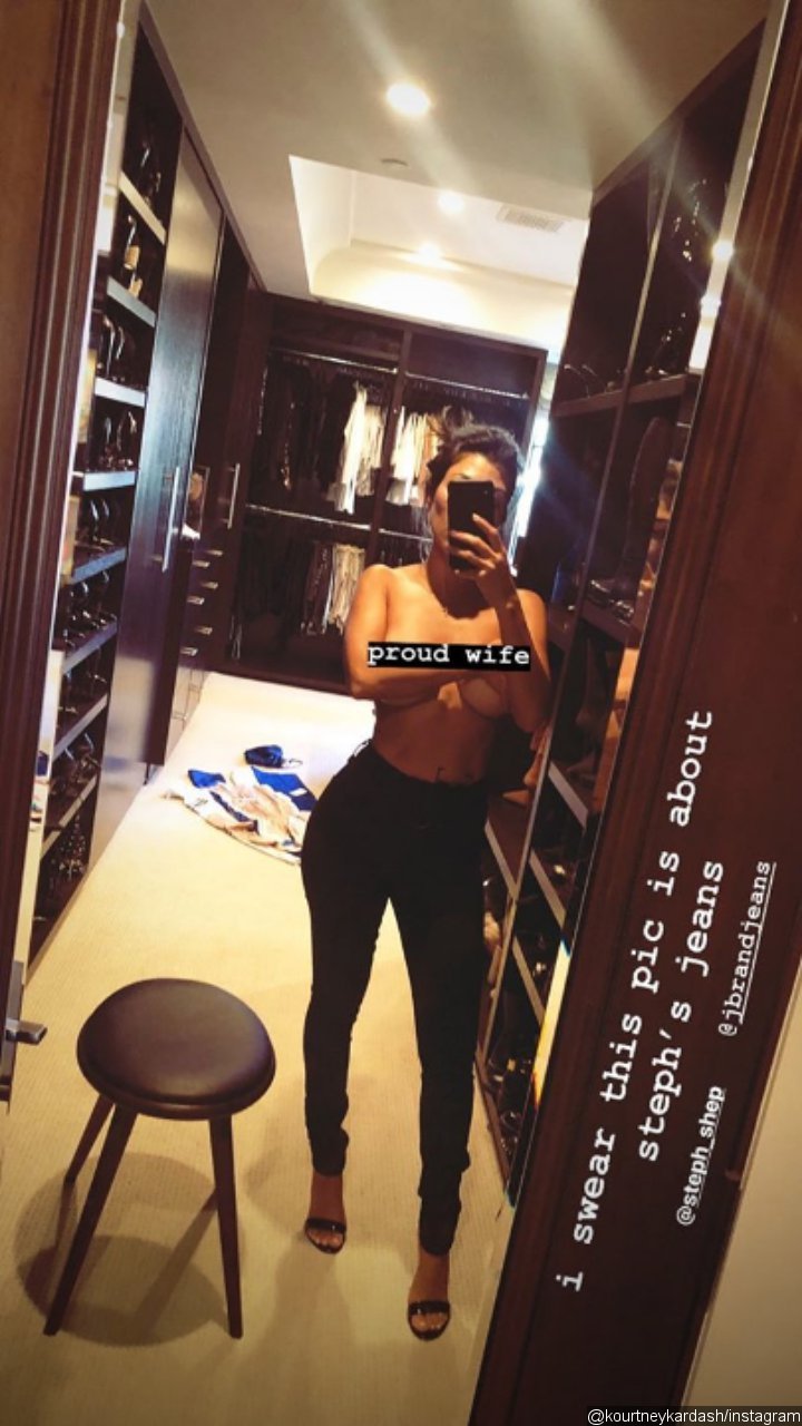 Kourtney Kardashian Topless on Instagram Story