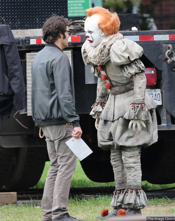 Pennywise Scares Away Bill Hader in 'It: Chapter 2' Set Photos