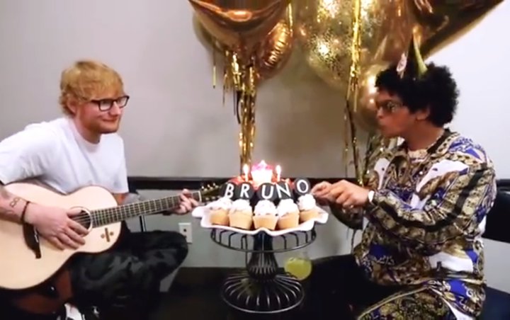 Video: Bruno Mars Delighted by Ed Sheeran's Birthday Serenade