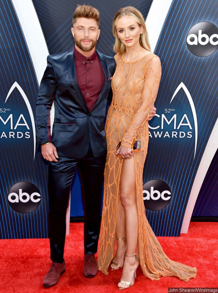 Lauren Bushnell and Chris Lane at 2018 CMA Awards