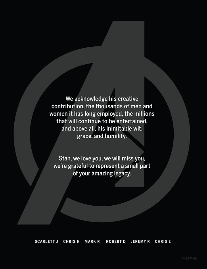 Stan Lee Tribute on Magazine Ad