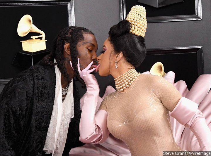 Cardi B and Offset PDA at 2019 Grammy Awards