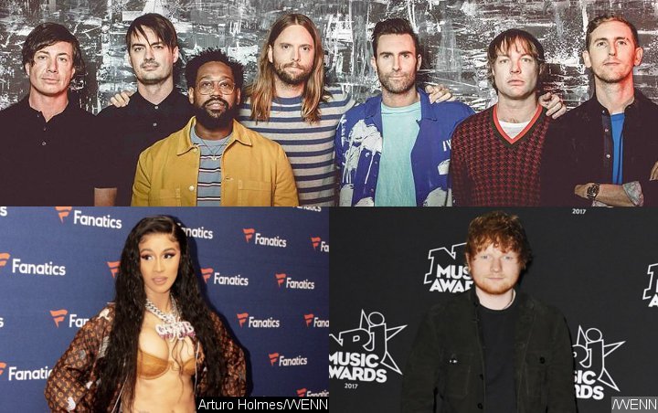 Maroon 5 and Cardi B Match Ed Sheeran's Record for Most Weeks Spent in Billboard Chart