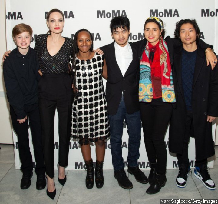 Angelina Jolie Takes Shiloh, Zahara, Maddox and Pax to the Museum