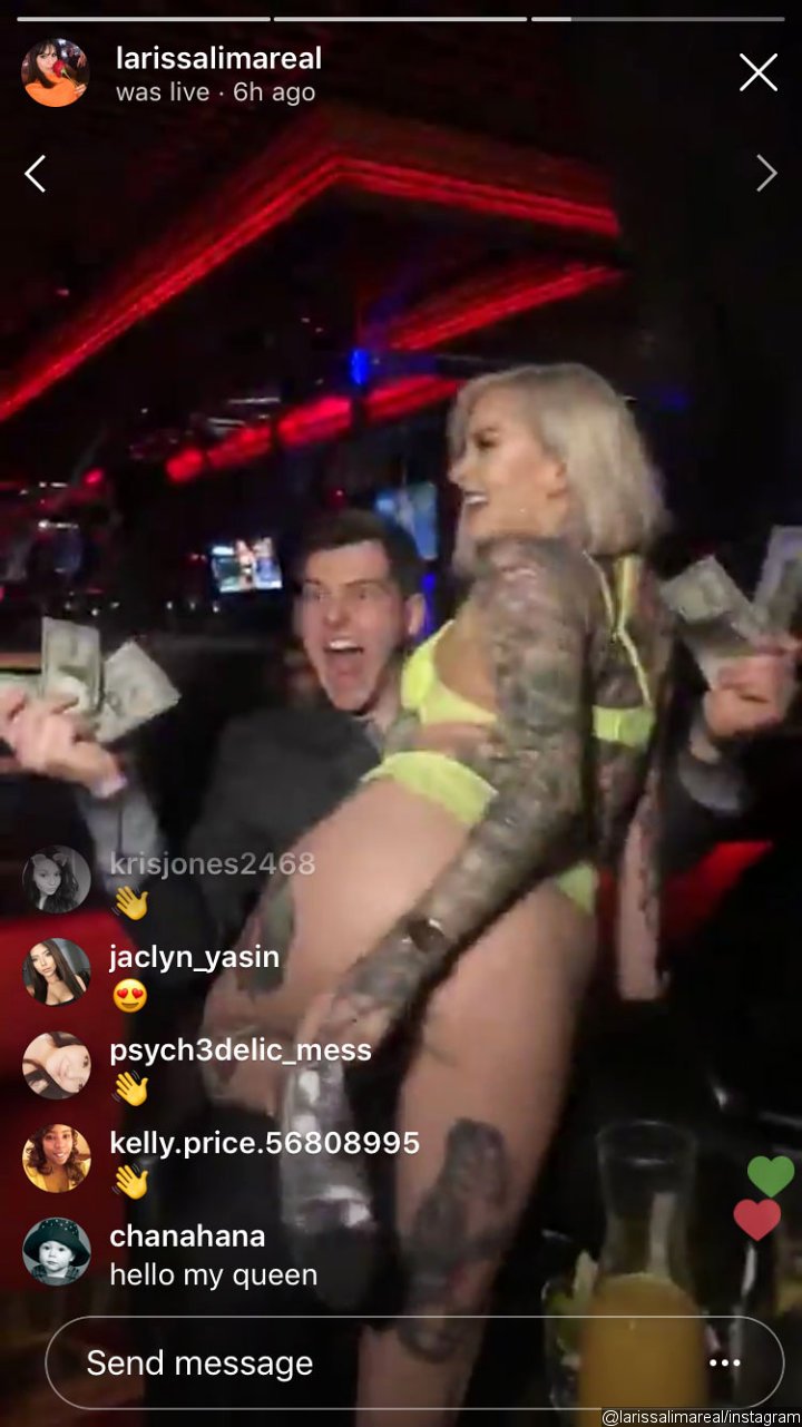 Larissa Dos Santos Lima's BF Eric Gets a Lap Dance from a Strip Dancer at Her Divorce Party