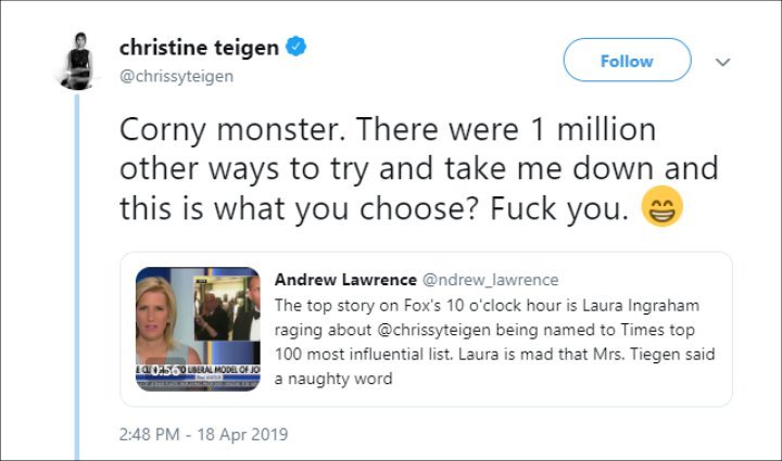 Chrissy Teigen's Twitter.