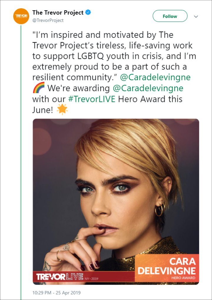 Cara Delevingne's statement.