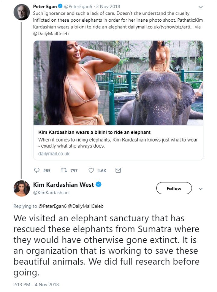 Kim Kardashian's Twitter post.