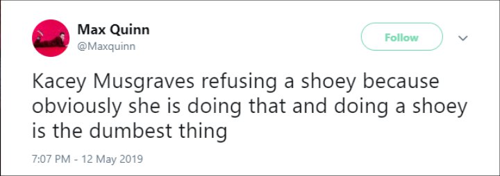 A Fan Responds After Kacey Musgraves Turns Down Drinking From a Shoe