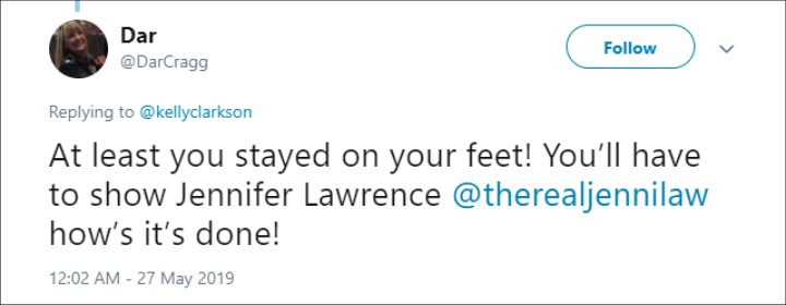 The fan praised Kelly Clarkson.