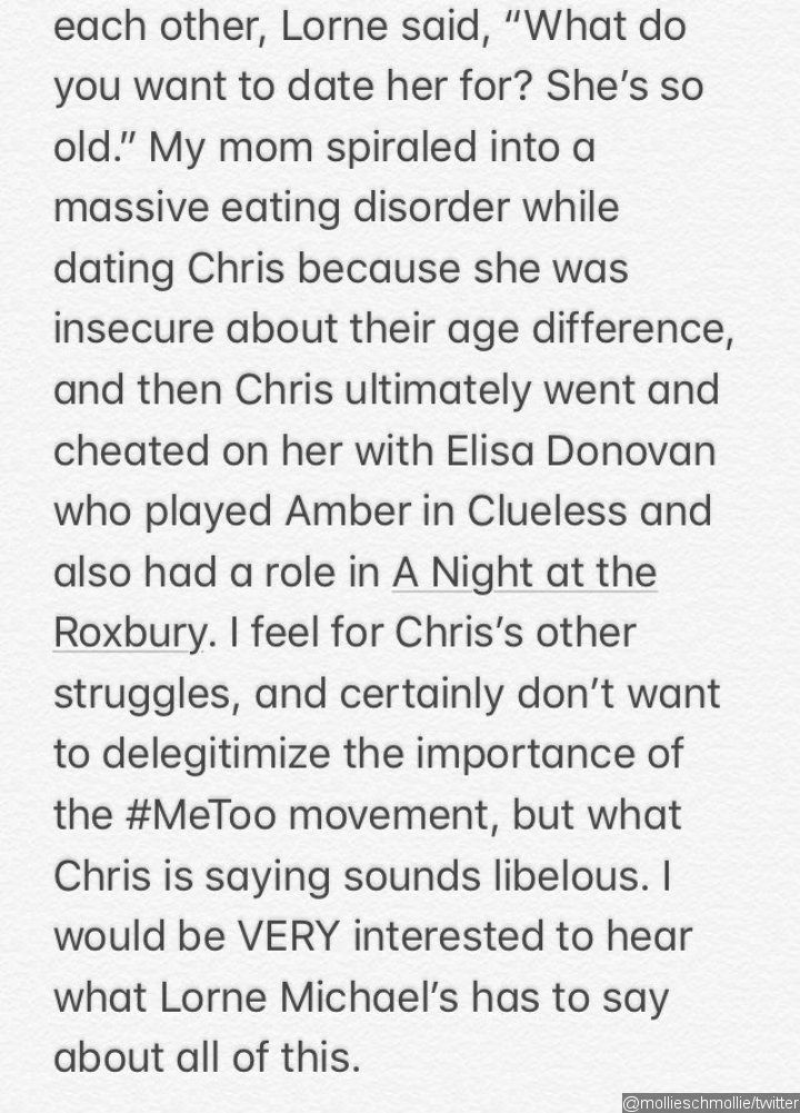 Amy Heckerling's Daughter Disputes Chris Kattan's Claims of Sexual Coercion