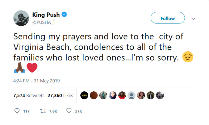 Pusha T Reacted to Virginia Shooting