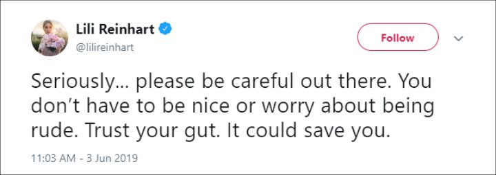 Lili Reinhart Urges Fans to Be Careful After  Almost Falling Victim to Uber Hoax