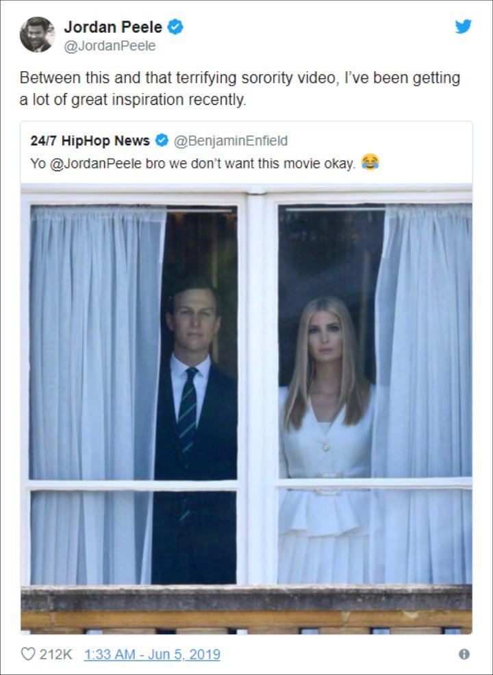 Jordan Peele Pokes Fun at Ivanka Trump and Jared Kushner's Creepy Photo at Buckingham Palace