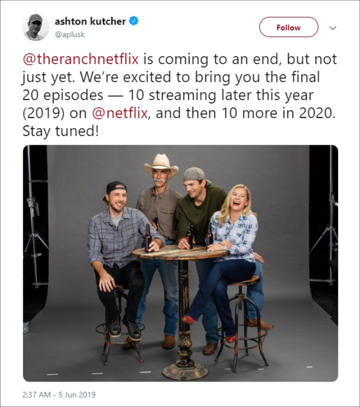 Ashton Kutcher's 'The Ranch' Is Coming to An End After Four Seasons