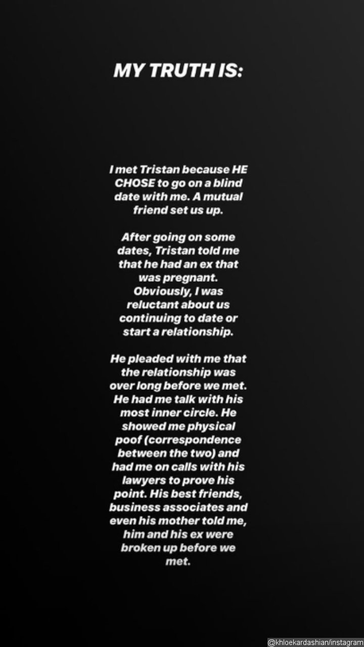Khloe Kardashian's Instagram post.