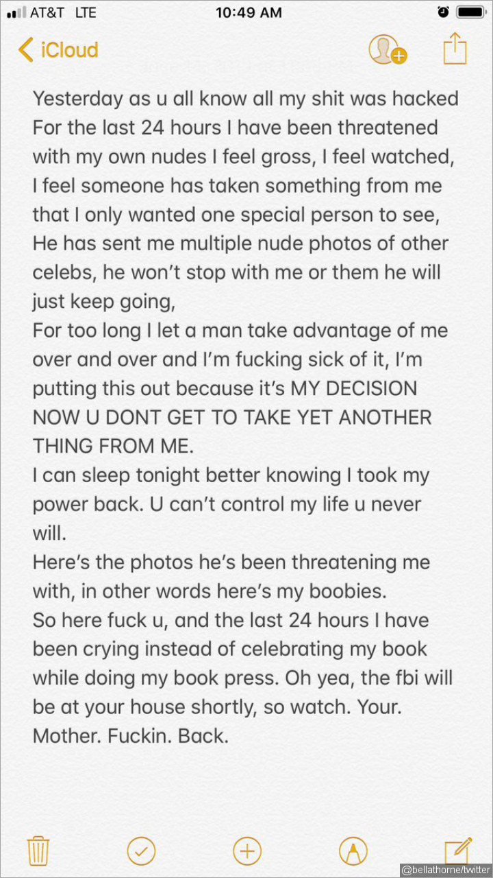 Bella Thorne Fights Back Hacker Attempting to Blackmail Her With Topless Photos