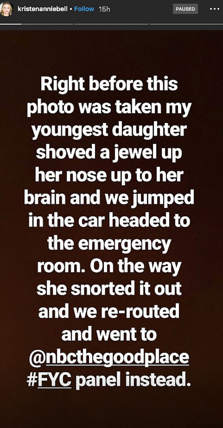 Kristen Bell's Instagram Stories.