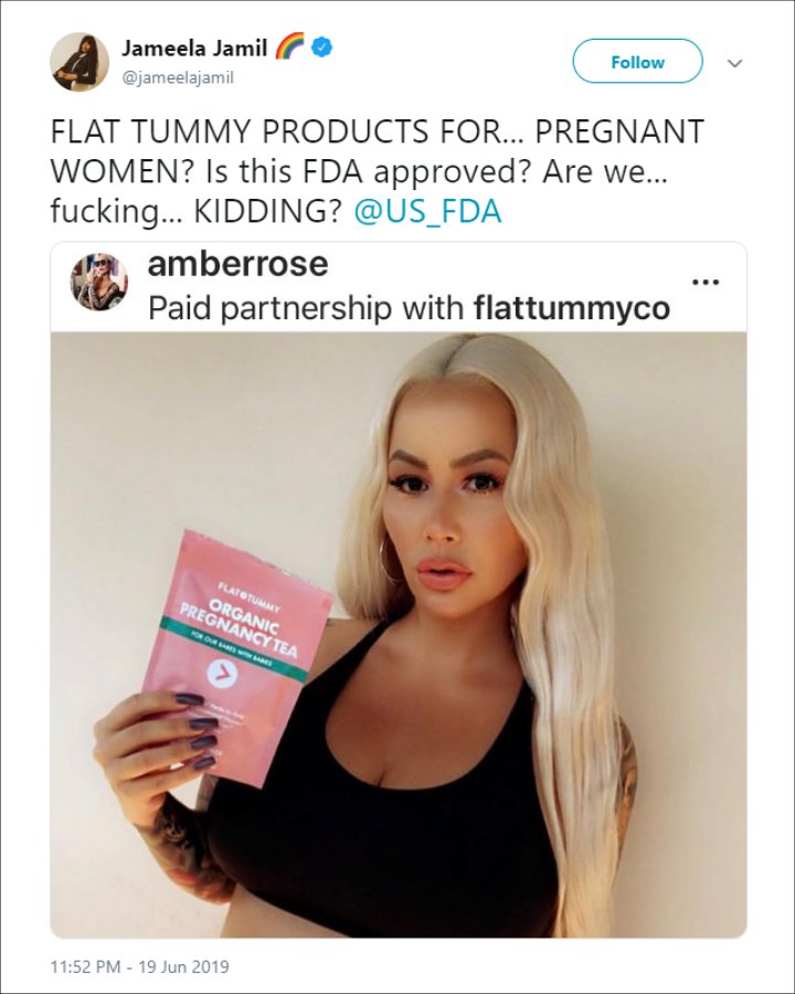 Jameela Jamil's Twitter post.
