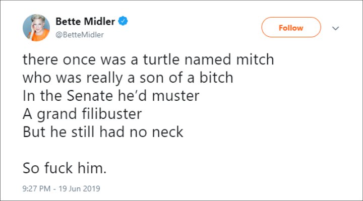 Bette Midler Mocks Trump Administration Through Series of Savage Poems